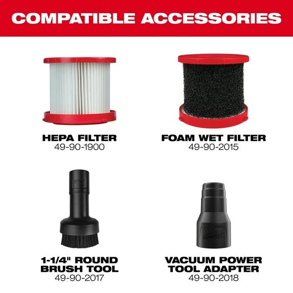Milwaukee Tools Milwaukee M18 Cordless 2 Gallon Wet/Dry HEPA Vacuum 0880-20 6 Milwaukee Tools Milwaukee M18 Cordless 2 Gallon Wet/Dry HEPA Vacuum 0880-20 - Image 4