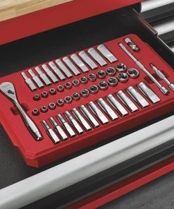 Milwaukee Tools Milwaukee 1/4" Drive 50 Piece Ratchet & Socket Set - SAE & Metric 48-22-9004 9 Milwaukee Tools Milwaukee 1/4" Drive 50 Piece Ratchet & Socket Set - SAE & Metric 48-22-9004 -Milwaukee Tool-shop 19488 4 85cwannbam5nwz3t