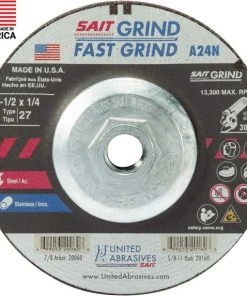 United Abrasives Sait United Abrasives DS 4-1/2 X 1/4 X 5/8-11A24N 20160