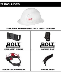 Milwaukee Tools Milwaukee Vented Class C Type 1 Full Brim Hard Hat (Small Logo) 48-73-1011 -Milwaukee Tool-shop 21880 4 dbbrygvwqha6pikb