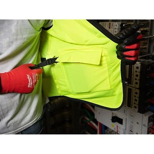 Milwaukee Tools Milwaukee Class 2 High Visibility 15 Pocket Yellow ANSI Performance Safety Vest - Large/XL 48-73-5042 8 Milwaukee Tools Milwaukee Class 2 High Visibility 15 Pocket Yellow ANSI Performance Safety Vest - Large/XL 48-73-5042 - Image 6