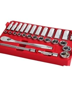 Milwaukee Tools Milwaukee 3/8" Drive 28pc SAE Ratchet & Socket Set PACKOUT 48-22-9481 -Milwaukee Tool-shop 22888 3 3ni01djazjcvtdw6