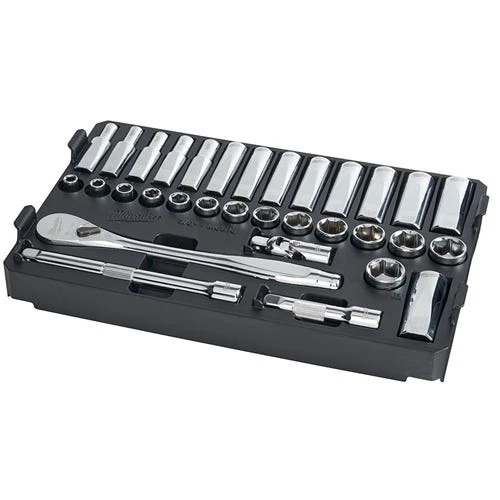 Milwaukee Tools Milwaukee 3/8" Drive 32pc METRIC Ratchet & Socket Set PACKOUT 48-22-9482 5 Milwaukee Tools Milwaukee 3/8" Drive 32pc METRIC Ratchet & Socket Set PACKOUT 48-22-9482 - Image 3