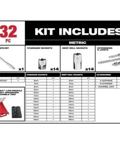 Milwaukee Tools Milwaukee 3/8" Drive 32pc METRIC Ratchet & Socket Set PACKOUT 48-22-9482 9 Milwaukee Tools Milwaukee 3/8" Drive 32pc METRIC Ratchet & Socket Set PACKOUT 48-22-9482 -Milwaukee Tool-shop 22891 4 vjnlhhxue6tdnmnv