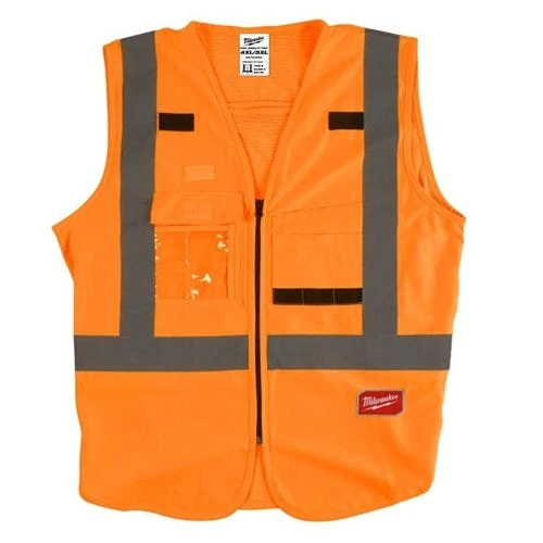 Milwaukee Tools Milwaukee Class 2 High Visibility 10 Pocket Orange ANSI & CSA Safety Vest - Small/Medium 48-73-5071 4 Milwaukee Tools Milwaukee Class 2 High Visibility 10 Pocket Orange ANSI & CSA Safety Vest - Small/Medium 48-73-5071 - Image 2