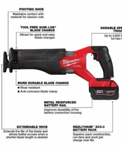 Milwaukee Tools Milwaukee M18 FUEL SAWZALL Recip Saw - 1 Battery XC5.0 Kit 2821-21 -Milwaukee Tool-shop 23580 3 3s7b1umgnt6znn1r