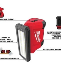 Milwaukee Tools Milwaukee M12 ROVER Pivot Service Flood Light LED 700 Lumens & USB Charging 2367-20 12 Milwaukee Tools Milwaukee M12 ROVER Pivot Service Flood Light LED 700 Lumens & USB Charging 2367-20 -Milwaukee Tool-shop 23744 3 prjhkdilasonmsl4