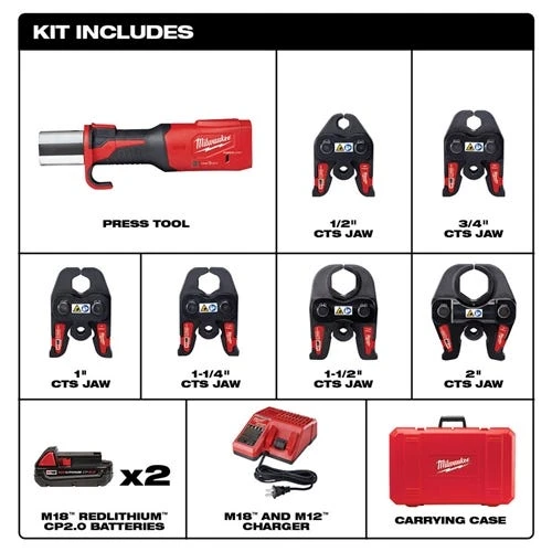 Milwaukee Tools Milwaukee M18 Force Logic Press Tool Kit W/ One-Key & 1/2" - 2" CTS Jaws 2922-22 4 Milwaukee Tools Milwaukee M18 Force Logic Press Tool Kit W/ One-Key & 1/2" - 2" CTS Jaws 2922-22 - Image 2
