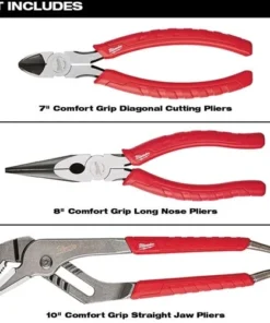 Milwaukee Tools Milwaukee 3 Piece Comfort Grip Pliers Kit 48-22-6331 7 Milwaukee Tools Milwaukee 3 Piece Comfort Grip Pliers Kit 48-22-6331 -Milwaukee Tool-shop 23917 2 3emaylrhioo2gnsn