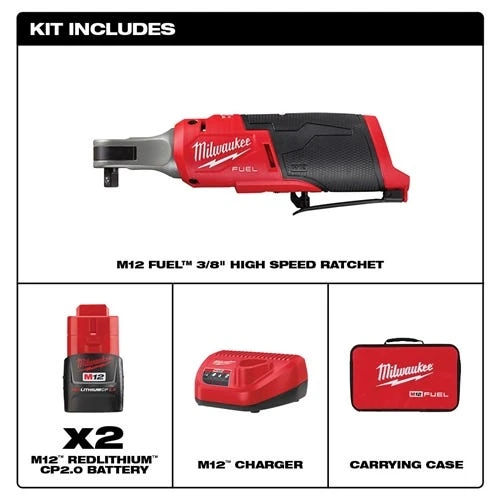 Milwaukee Tools Milwaukee M12 FUEL 3/8" High Speed Ratchet Kit 2567-22 4 Milwaukee Tools Milwaukee M12 FUEL 3/8" High Speed Ratchet Kit 2567-22 - Image 2