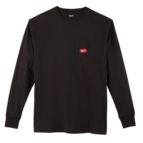 Milwaukee Tools Milwaukee Heavy Duty Long Sleeve Black Pocket T-Shirt 602B 3 Milwaukee Tools Milwaukee Heavy Duty Long Sleeve Black Pocket T-Shirt 602B