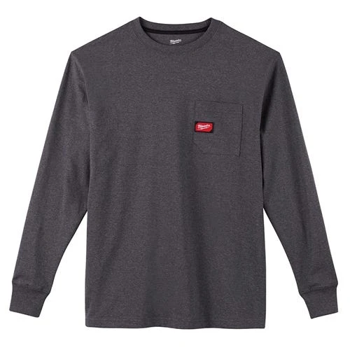 Milwaukee Tools Milwaukee Heavy Duty Long Sleeve Gray Pocket T-Shirt 602G 4 Milwaukee Tools Milwaukee Heavy Duty Long Sleeve Gray Pocket T-Shirt 602G - Image 2