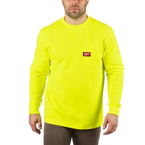 Milwaukee Tools Milwaukee Heavy Duty Long Sleeve High Visibility Pocket T-Shirt 602HV 7 Milwaukee Tools Milwaukee Heavy Duty Long Sleeve High Visibility Pocket T-Shirt 602HV - Image 5