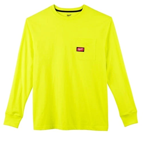 Milwaukee Tools Milwaukee Heavy Duty Long Sleeve High Visibility Pocket T-Shirt 602HV 4 Milwaukee Tools Milwaukee Heavy Duty Long Sleeve High Visibility Pocket T-Shirt 602HV - Image 2