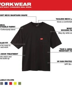 Milwaukee Tools Milwaukee Heavy Duty Short Sleeve Black Pocket T-Shirt 601B 13 Milwaukee Tools Milwaukee Heavy Duty Short Sleeve Black Pocket T-Shirt 601B -Milwaukee Tool-shop 24348 2 6wqanbac3vqczuup