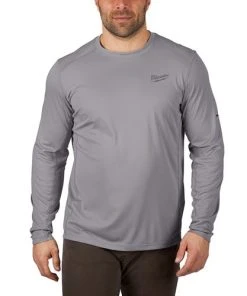 Milwaukee Tools Milwaukee WORKSKIN Lightweight Performance Long Sleeve Gray Shirt 415G -Milwaukee Tool-shop 24351 3 bd7kp996lrrx6lma