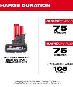 Milwaukee Tools Milwaukee M12 REDLITHIUM HIGH OUTPUT XC5.0 Battery Pack 48-11-2450 -Milwaukee Tool-shop 2450 3