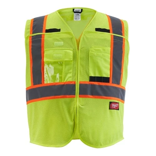 Milwaukee Tools Milwaukee Type R Class 2 Breakaway High Visibility Mesh 9 Pocket Yellow Safety Vest - 48-73-5171 3 Milwaukee Tools Milwaukee Type R Class 2 Breakaway High Visibility Mesh 9 Pocket Yellow Safety Vest - 48-73-5171