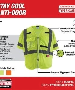Milwaukee Tools Milwaukee Class 3 High Visibility Yellow Mesh Safety Vest - 4XL/5XL 48-73-5134 -Milwaukee Tool-shop 24562 4 1stylibpmalxwyvj 2