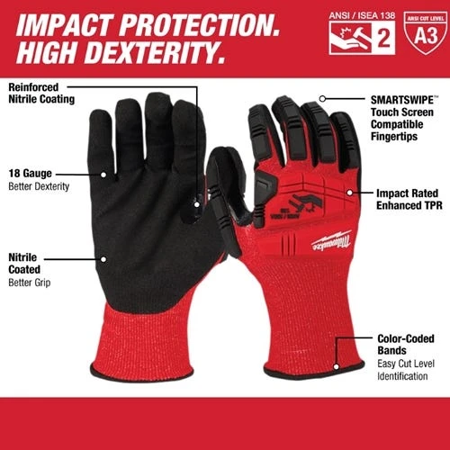 Milwaukee Tools Milwaukee Impact Cut Level 3 Nitrile Dipped Gloves - Large 48-22-8972 8 Milwaukee Tools Milwaukee Impact Cut Level 3 Nitrile Dipped Gloves - Large 48-22-8972 - Image 6