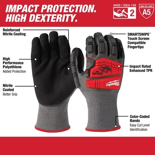 Milwaukee Tools Milwaukee Impact Cut Level 5 Nitrile Dipped Gloves - Small 48-22-8980 8 Milwaukee Tools Milwaukee Impact Cut Level 5 Nitrile Dipped Gloves - Small 48-22-8980 - Image 6
