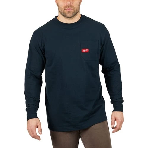 Milwaukee Tools Milwaukee Heavy Duty Long Sleeve Blue Pocket T-Shirt 602BL 6 Milwaukee Tools Milwaukee Heavy Duty Long Sleeve Blue Pocket T-Shirt 602BL - Image 4