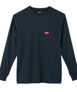 Milwaukee Tools Milwaukee Heavy Duty Long Sleeve Blue Pocket T-Shirt 602BL