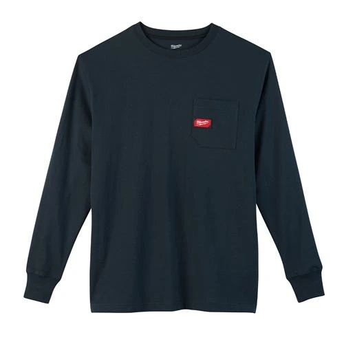 Milwaukee Tools Milwaukee Heavy Duty Long Sleeve Blue Pocket T-Shirt 602BL 3 Milwaukee Tools Milwaukee Heavy Duty Long Sleeve Blue Pocket T-Shirt 602BL