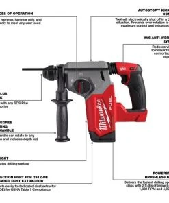 Milwaukee Tools Milwaukee M18 FUEL 1" SDS Plus Rotary Hammer 2912-20 15 Milwaukee Tools Milwaukee M18 FUEL 1" SDS Plus Rotary Hammer 2912-20 -Milwaukee Tool-shop 24653 4 tpsxhqad3ljmbwzt