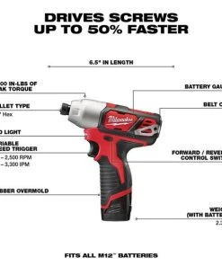 Milwaukee Tools Milwaukee M12 Cordless 2-Tool Drill/Impact Combo Kit 2494-22 8 Milwaukee Tools Milwaukee M12 Cordless 2-Tool Drill/Impact Combo Kit 2494-22 -Milwaukee Tool-shop 2494 22 3