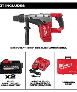 Milwaukee Tools Milwaukee M18 FUEL 1-9/16" SDS-Max Hammer Drill (8.0Ah) Kit 2717-22HD 11 Milwaukee Tools Milwaukee M18 FUEL 1-9/16" SDS-Max Hammer Drill (8.0Ah) Kit 2717-22HD -Milwaukee Tool-shop 2717 22hd 5