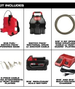 Milwaukee Tools Milwaukee M18 FUEL SWITCH PACK Sectional Drum System 5/8" X 50' Kit 2775E-211 -Milwaukee Tool-shop 2775e 211 kit includes