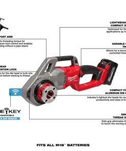 Milwaukee Tools Milwaukee M18 FUEL Compact Pipe Threader Kit ONE-KEY & 1/2" - 1-1/4" Compact NPT 11R Die Head Kit (600-I) 2870-22 -Milwaukee Tool-shop 2870 22 5