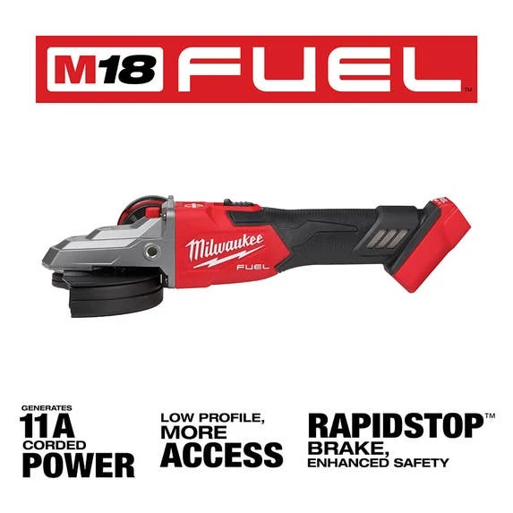 Milwaukee Tools Milwaukee M18 FUEL 5" Flathead Braking Grinder W/ Slide Switch, Lock-On (Tool Only) 2887-20 5 Milwaukee Tools Milwaukee M18 FUEL 5" Flathead Braking Grinder W/ Slide Switch, Lock-On (Tool Only) 2887-20 - Image 3