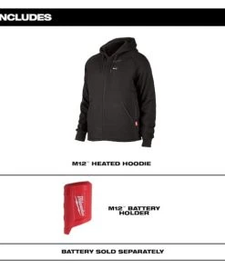 Milwaukee Tools Milwaukee M12 Black Heated Hoodie Only 306B-20 18 Milwaukee Tools Milwaukee M12 Black Heated Hoodie Only 306B-20 -Milwaukee Tool-shop 306b 20 1
