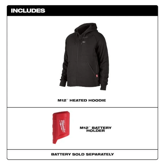 Milwaukee Tools Milwaukee M12 Black Heated Hoodie Only 306B-20 10 Milwaukee Tools Milwaukee M12 Black Heated Hoodie Only 306B-20 - Image 8