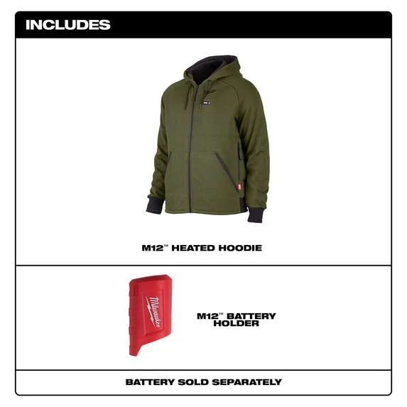 Milwaukee Tools Milwaukee M12 Green Heated Hoodie Only 306GN-20 10 Milwaukee Tools Milwaukee M12 Green Heated Hoodie Only 306GN-20 - Image 8