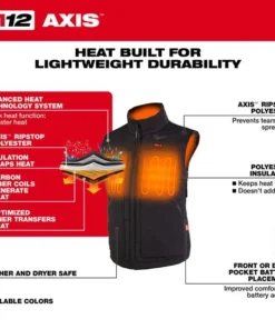Milwaukee Tools Milwaukee M12 Women's Heated Black AXIS Vest 334B-20 11 Milwaukee Tools Milwaukee M12 Women's Heated Black AXIS Vest 334B-20 -Milwaukee Tool-shop 334b 20 3