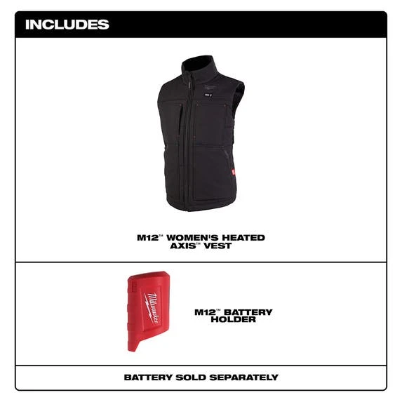 Milwaukee Tools Milwaukee M12 Women's Heated Black AXIS Vest 334B-20 8 Milwaukee Tools Milwaukee M12 Women's Heated Black AXIS Vest 334B-20 - Image 6