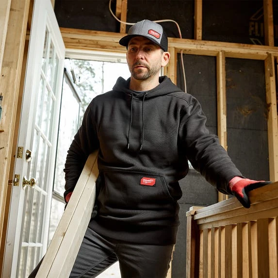Milwaukee Tools Milwaukee Midweight Pullover Hoodie - Black 351B 7 Milwaukee Tools Milwaukee Midweight Pullover Hoodie - Black 351B - Image 5