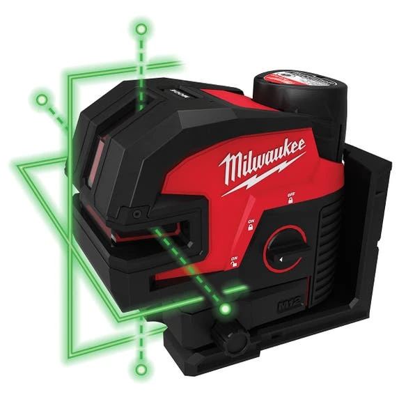 Milwaukee Tools Milwaukee M12™ Green Cross Line & 4-Points Laser Kit 3624-21 3 Milwaukee Tools Milwaukee M12™ Green Cross Line & 4-Points Laser Kit 3624-21