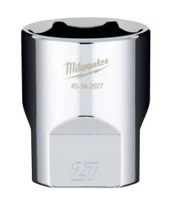 Milwaukee Tools Milwaukee 1/2" Drive 27mm Standard 6-Point Chrome Socket 45-34-2027