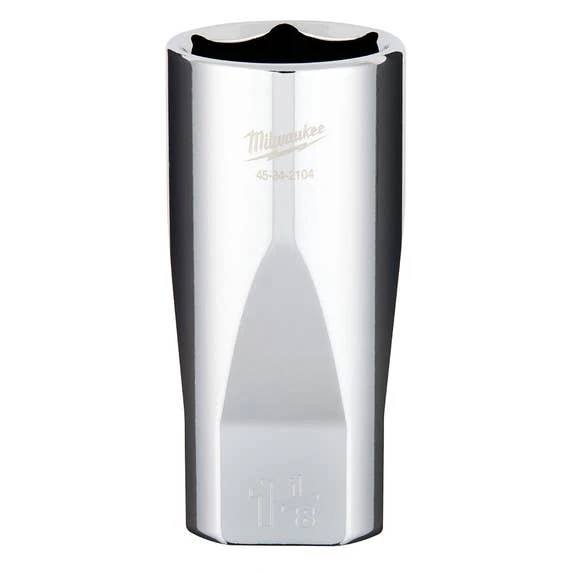 Milwaukee Tools Milwaukee 1/2" Drive 1-1/8" Deep 6-Point Chrome Socket 45-34-2104 3 Milwaukee Tools Milwaukee 1/2" Drive 1-1/8" Deep 6-Point Chrome Socket 45-34-2104