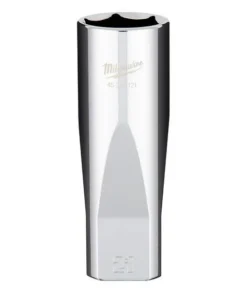 Milwaukee Tools Milwaukee 1/2" Drive 21mm Deep 6-Point Chrome Socket 45-34-2121