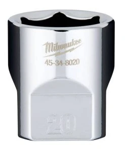 Milwaukee Tools Milwaukee 3/8" Drive 20mm Standard 6-Point Chrome Socket 45-34-8020
