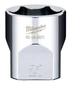 Milwaukee Tools Milwaukee 3/8" Drive 21mm Standard 6-Point Chrome Socket 45-34-8021