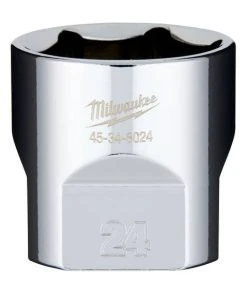 Milwaukee Tools Milwaukee 3/8" Drive 24mm Standard 6-Point Chrome Socket 45-34-8024