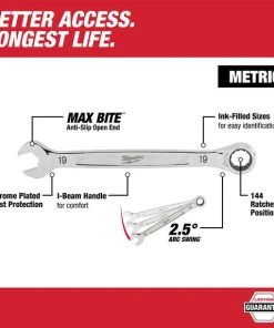 Milwaukee Tools Milwaukee 7MM Metric Ratcheting Combination Wrench 45-96-9307 -Milwaukee Tool-shop 45 96 9307 2