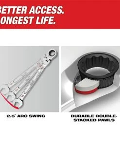 Milwaukee Tools Milwaukee 24MM Metric Flex Head Ratcheting Combination Wrench 45-96-9624 -Milwaukee Tool-shop 45 96 9624 3