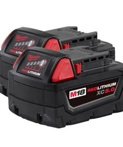 Milwaukee Tools Milwaukee M18 Red Lithium 5.0 Ah XC Battery 2 PACK 48-11-1852